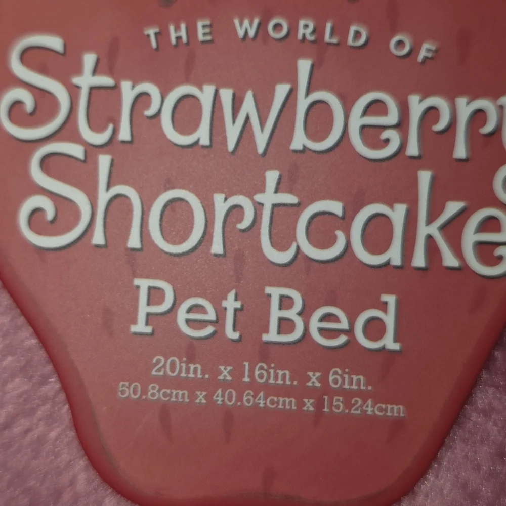 Strawberry Shortcake and Pupcake Plush Pet Bed Velvety Lining Very Cushy, BNWT